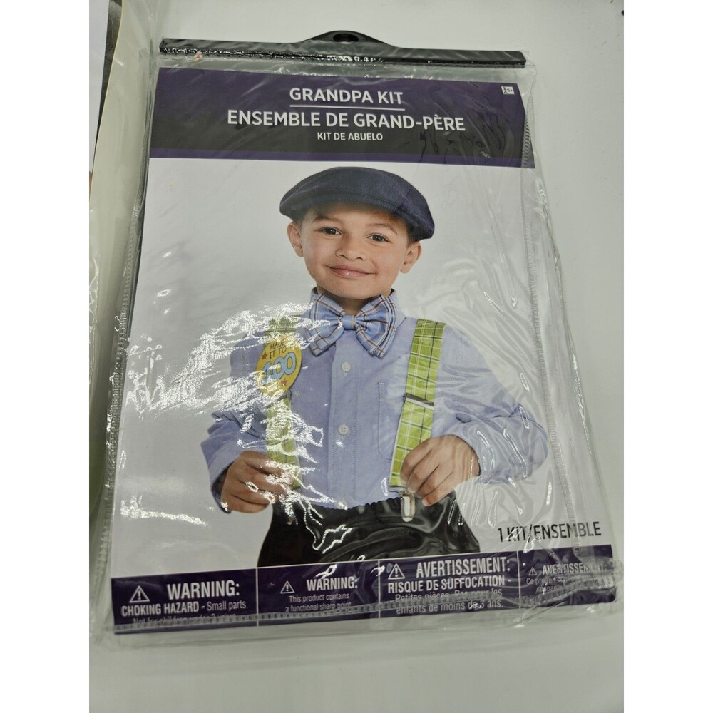 Boys Grandpa Little Old Man Costume Child Kids Cosplay Party 100 Days Of School